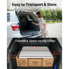 VEVOR Promotion Counter Table, Portable Tradeshow Podium Table, 30.91" x 14.96" x 71.46", Display Exhibition Counter Stand Booth Fair with Wall, Pop Up Podium with Storage Rack/Carrying Bag