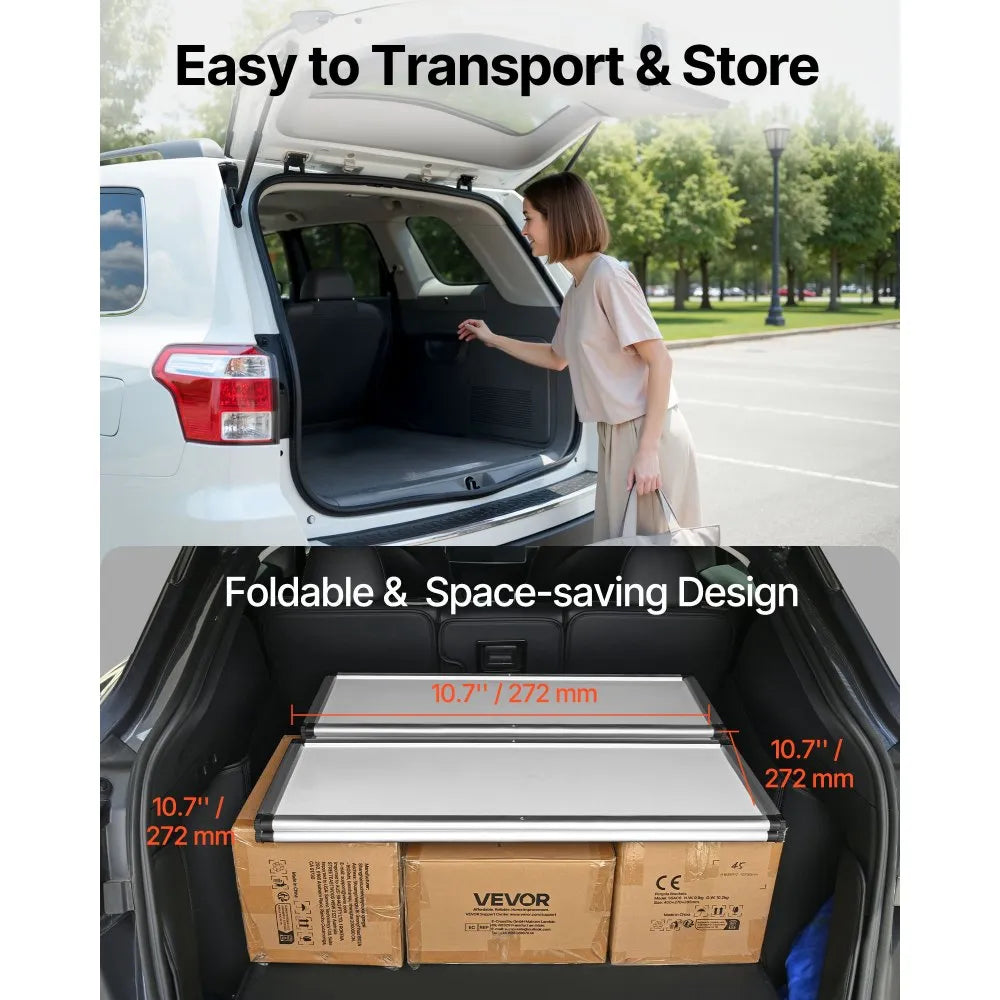 VEVOR Promotion Counter Table, Portable Tradeshow Podium Table, 30.91" x 14.96" x 71.46", Display Exhibition Counter Stand Booth Fair with Wall, Pop Up Podium with Storage Rack/Carrying Bag