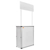 VEVOR Promotion Counter Table, Portable Tradeshow Podium Table, 30.91" x 14.96" x 71.46", Display Exhibition Counter Stand Booth Fair with Wall, Pop Up Podium with Storage Rack/Carrying Bag