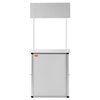 VEVOR Promotion Counter Table, Portable Tradeshow Podium Table, 30.91" x 14.96" x 71.46", Display Exhibition Counter Stand Booth Fair with Wall, Pop Up Podium with Storage Rack/Carrying Bag