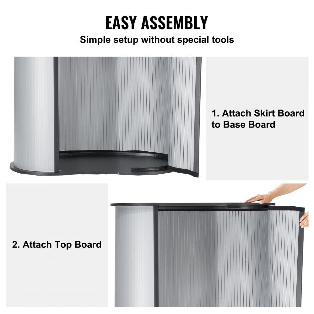 VEVOR Portable Tradeshow Podium Table, 35.43" x 19.29" x 37.01", Display Exhibition Counter Stand Booth Fair with Wall, Foldable Promotion Retail Bar Table Pop Up Podium Counter with Carrying Bag
