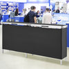 VEVOR Extra Long Folding Portable Bar Table - Tradeshow Podium Table for Indoor, Outdoor, Party, Picnic, Exhibition, Includes Carrying Case, Storage Shelf and  Black Skirt, 77.95" x 15.16" x 34.65"