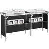 VEVOR Extra Long Folding Portable Bar Table - Tradeshow Podium Table for Indoor, Outdoor, Party, Picnic, Exhibition, Includes Carrying Case, Storage Shelf and  Black Skirt, 77.95" x 15.16" x 34.65"