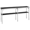 VEVOR Extra Long Folding Portable Bar Table - Tradeshow Podium Table for Indoor, Outdoor, Party, Picnic, Exhibition, Includes Carrying Case, Storage Shelf and  Black Skirt, 77.95" x 15.16" x 34.65"