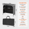 VEVOR Folding Portable Bar Table, Tradeshow Podium Table for Indoor, Outdoor, Party, Picnic, Exhibition, Includes Carrying Case, Storage Shelf and  Black Skirt, 38.39" x 15.16" x 34.25"