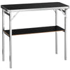 VEVOR Folding Portable Bar Table, Tradeshow Podium Table for Indoor, Outdoor, Party, Picnic, Exhibition, Includes Carrying Case, Storage Shelf and  Black Skirt, 38.39" x 15.16" x 34.25"