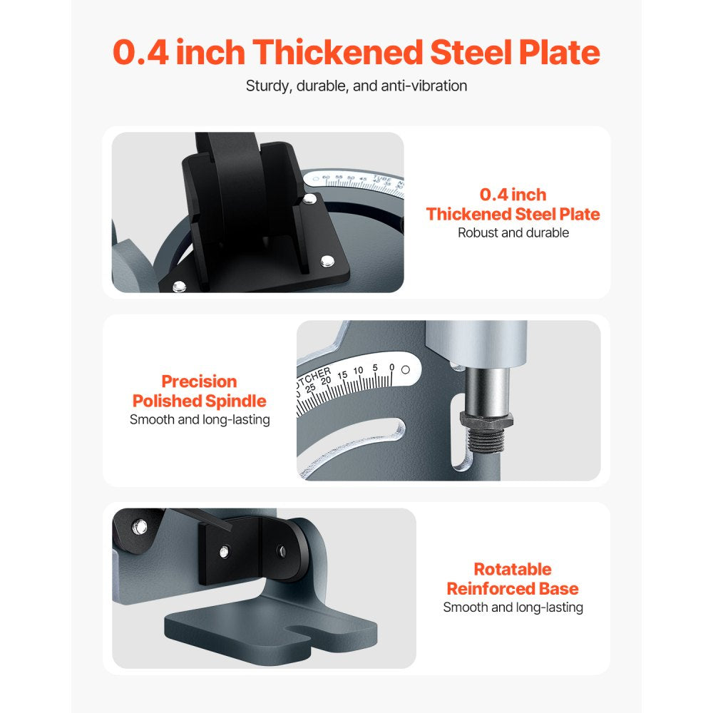 VEVOR Pipe Notcher, Tubing Notcher for 1/2 to 2-inch Pipes, Pipe & Tube Notcher with 0 to 60° Adjustable Angle for Metal, PVC, Wood Pipes, Ideal for Repair Shops, Home Projects, Metalworking