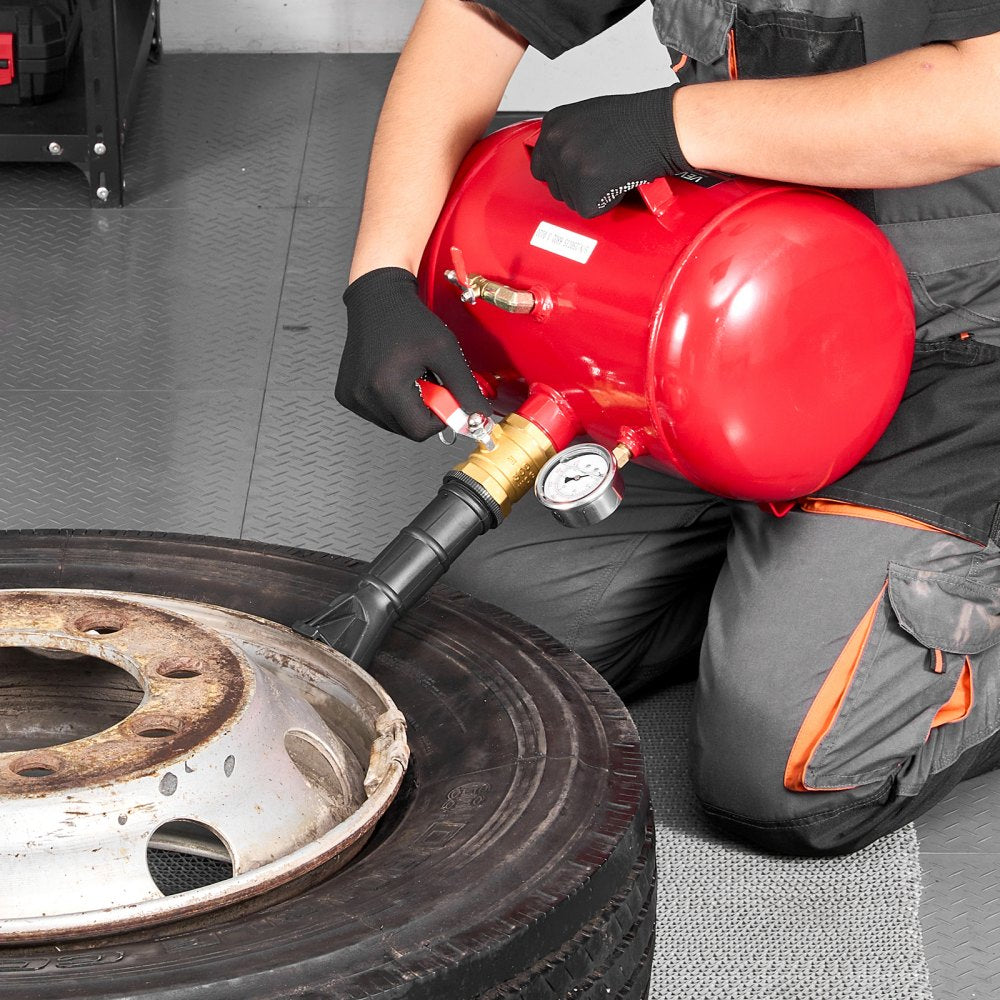 VEVOR Air Tire Bead Seater, 5 Gal / 18.9 L, Heavy Duty Tire Bead Blaster Tool, 87-116 PSI Operating Pressure, Air Trigger Seating Inflator for Pickup, Truck, ATV, Jeep, Van, Lawn Tractor, RV, Red