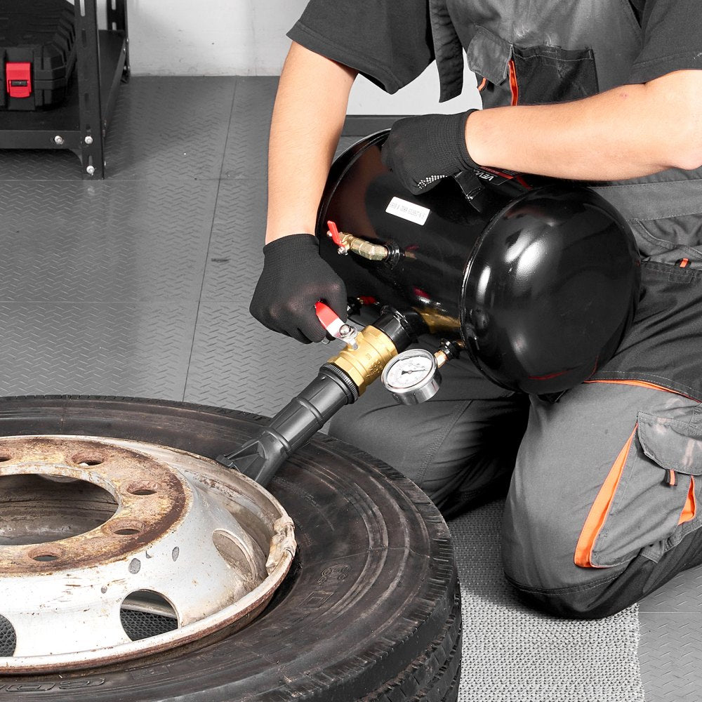 VEVOR Air Tire Bead Seater, 5 Gal / 18.9 L, Heavy Duty Tire Bead Blaster Tool, 87-116 PSI Operating Pressure, Air Trigger Seating Inflator for Pickup, Truck, ATV, Jeep, Van, Lawn Tractor, RV, Black