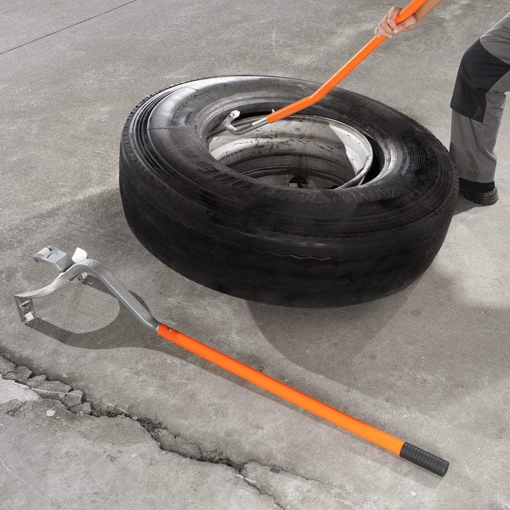 VEVOR Tire Mount Demount Tool, 22.5"-24.5" Manual Steel Tire Changer Mount Demount Removal Tool, with Extra Bead Holder, Tubeless Truck Bead Breaker, 3 PCS Tire Changing Tools, Orange