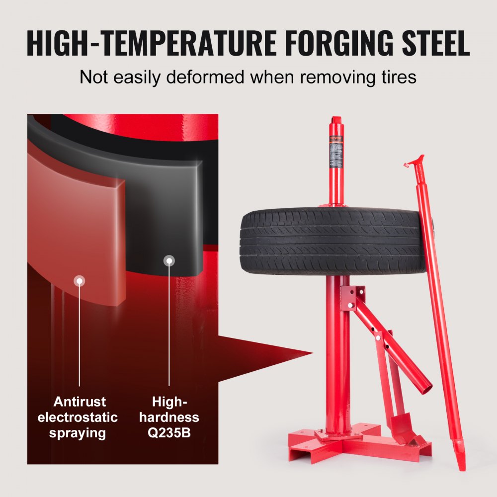 VEVOR Manual Tire Changer, Portable Hand Bead Breaker Mounting Tool for 203 - 406 mm Tires, Compatible with Car Truck Trailer, Tire Mounting Machine for Home Garage Small Auto Shop