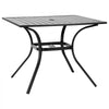 VEVOR Outdoor Patio Dining Table, 37 inch Square Metal Steel Slat Backyard Bistro Tables, with 1.5 in Umbrella Hole, Outside All-Weather Large Furniture for Lawn Garden Porch, Black