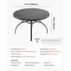 VEVOR Outdoor Patio Dining Table, 47 inch Round Metal Steel Slat Backyard Bistro Tables, with 1.5 in Umbrella Hole, Outside All-Weather Large Furniture for Lawn Garden Porch, Black