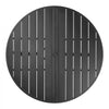 VEVOR Outdoor Patio Dining Table, 47 inch Round Metal Steel Slat Backyard Bistro Tables, with 1.5 in Umbrella Hole, Outside All-Weather Large Furniture for Lawn Garden Porch, Black