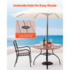 VEVOR Outdoor Patio Dining Table, 41 inch Round Wood-Like Steel Slat Backyard Bistro Coffee Tables for 4, with 1.5 in Umbrella Hole, Outside All-Weather Large Furniture for Lawn Garden Porch, Gray