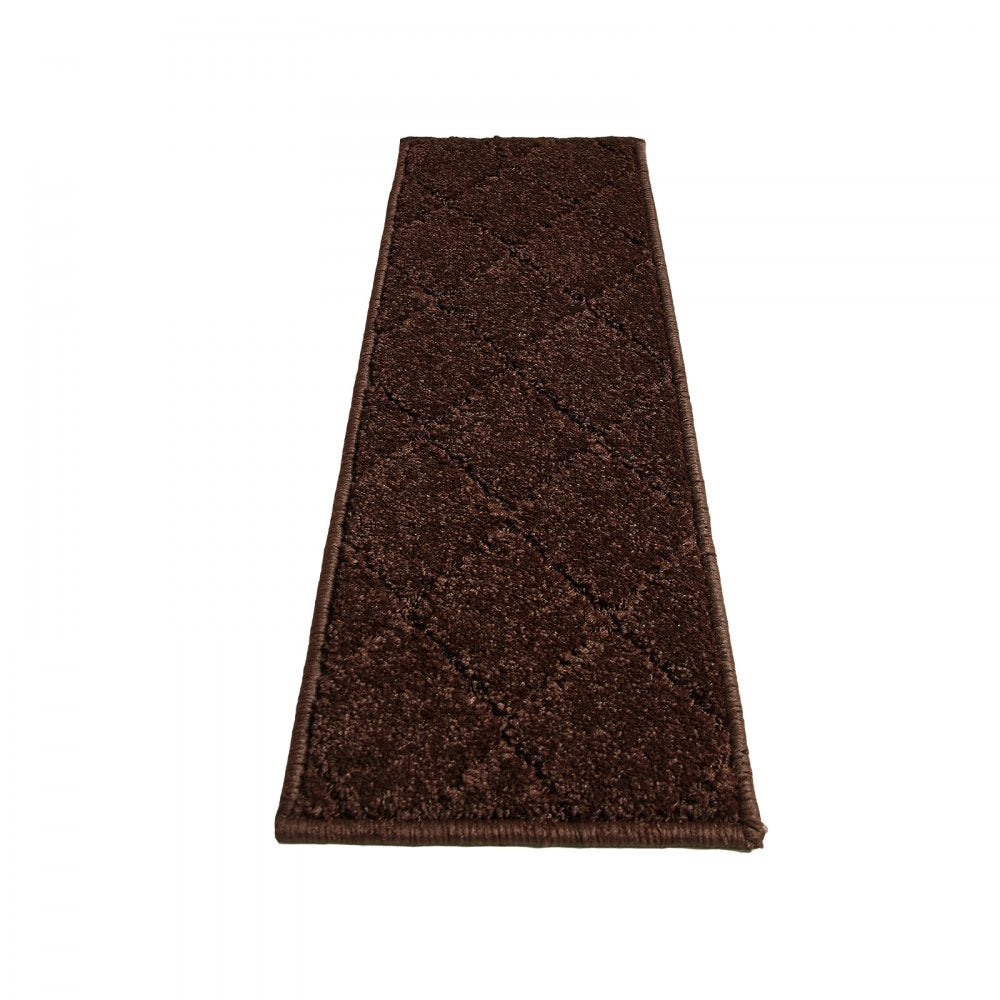 VEVOR Stair Treads, Stairs Carpet Non Slip 9" x 28", Indoor Stair Runner for Wooden Steps, Anti Slip Carpet Soft Edging Stair Rugs Mats for Kids Elders and Dogs, 15 pcs, Brown