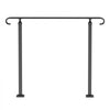 VEVOR Handrails for Outdoor Steps, Fit 1-3 Steps Wrought Iron Handrail, Outdoor Stair Railing, Adjustable Front Porch Hand Rail, Black Transitional Hand railings for Concrete Steps or Wooden Stairs