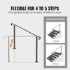 VEVOR Handrails for Outdoor Steps, Fit 3-5 Steps Outdoor Stair Railing, Wrought Iron Handrail, Flexible Front Porch Hand Rail, Black Transitional Hand railings for Concrete Steps or Wooden Stairs