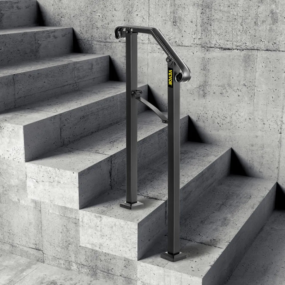 VEVOR Handrails for Outdoor Steps, Fit 1 or 2 Steps Outdoor Stair Railing, Arch#1 Wrought Iron Handrail, Flexible Porch Railing, Black Transitional Handrails for Concrete Steps or Wooden Stairs
Visit the Happybuy Store