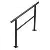 VEVOR Handrails for Outdoor Steps, Fit 1-3 Steps Outdoor Stair Railing, Wrought Iron Handrail, Adjustable Front Porch Hand Rail, Black Transitional Hand railings for Concrete Steps or Wooden Stairs
