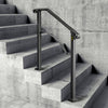VEVOR Handrails for Outdoor Steps, Fit 2 or 3 Steps Outdoor Stair Railing, Arch#2 Wrought Iron Handrail, Flexible Porch Railing, Black Transitional Handrails for Concrete Steps or Wooden Stairs