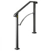 VEVOR Handrails for Outdoor Steps, Fit 2 or 3 Steps Outdoor Stair Railing, Arch#2 Wrought Iron Handrail, Flexible Porch Railing, Black Transitional Handrails for Concrete Steps or Wooden Stairs