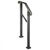 VEVOR Handrails for Outdoor Steps, Fit 2 or 3 Steps Outdoor Stair Railing, Arch#2 Wrought Iron Handrail, Flexible Porch Railing, Black Transitional Handrails for Concrete Steps or Wooden Stairs