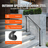 VEVOR Handrails for Outdoor Steps, Fit 3 or 4 Steps Outdoor Stair Railing, Arch#3 Wrought Iron Handrail, Flexible Porch Railing, Black Transitional Handrails for Concrete Steps or Wooden Stairs