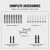 VEVOR Handrails for Outdoor Steps, Fit 3 or 4 Steps Outdoor Stair Railing, Arch#3 Wrought Iron Handrail, Flexible Porch Railing, Black Transitional Handrails for Concrete Steps or Wooden Stairs