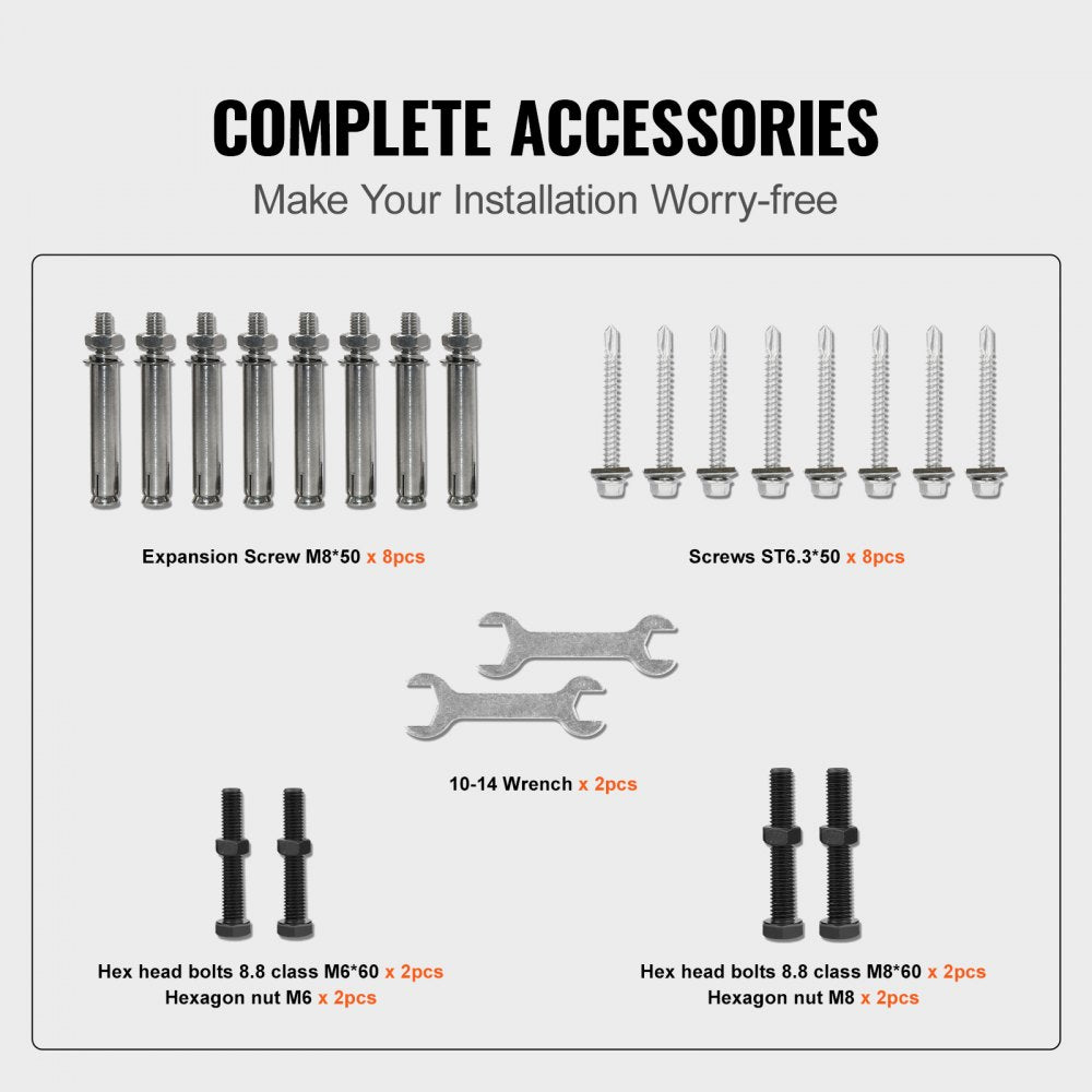 VEVOR Handrails for Outdoor Steps, Fit 3 or 4 Steps Outdoor Stair Railing, Arch#3 Wrought Iron Handrail, Flexible Porch Railing, Black Transitional Handrails for Concrete Steps or Wooden Stairs