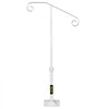 VEVOR Single Post Handrail White Wrought Iron Post Mount Step Grab Supports Fits 1 or 2 Steps Grab Rail Single Post Railing
