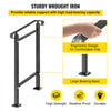 VEVOR Outdoor Stair Railing, Fit 1 or 2 Steps Wrought Iron Handrail, Adjustable Front Porch Hand Railings, Black Transitional Hand Rail for Concrete Steps or Wooden Stairs with Installation Kit