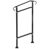 VEVOR Outdoor Stair Railing, Fit 1 or 2 Steps Wrought Iron Handrail, Adjustable Front Porch Hand Railings, Black Transitional Hand Rail for Concrete Steps or Wooden Stairs with Installation Kit
