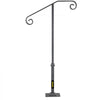 VEVOR Handrails for Outdoor Steps, Fit 1 or 2 Steps Outdoor Stair Railing, Single Post Wrought Iron Handrail, Gray Transitional Porch Railings for Concrete Steps or Wooden Stairs with Base