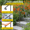 VEVOR Single Post Handrail Wrought Iron Post Mount Step Grab Supports in Ground Long Post Fits 1 or 2 Steps Grab Rail Single Post Railing (Gray)