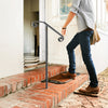 VEVOR Single Post Handrail Wrought Iron Post Mount Step Grab Supports in Ground Long Post Fits 1 or 2 Steps Grab Rail Single Post Railing (Gray)