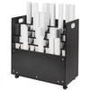 VEVOR Blueprint Storage Rack, 50 Slots Mobile Blueprint Storage Cabinet, Wooden Roll File Organizer Cart for Construction Plan Map Poster Architectural, Blueprint File Holder for Home, Office, School