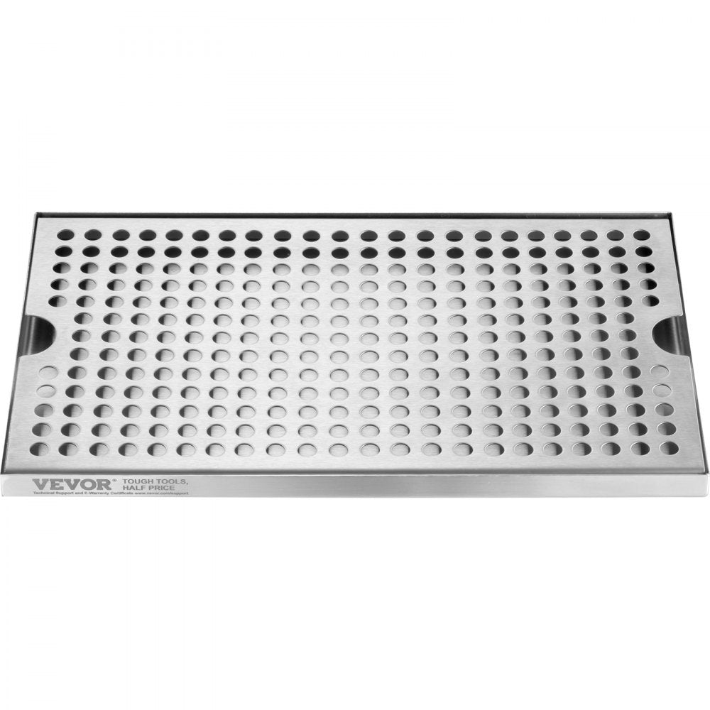 VEVOR Beer Drip Tray, 304 Stainless Steel Kegerator Drip Trays with 4 Non-Slip Rubber Pads and Detachable Cover, Heat / Cold Resistant Beer Tower Drip Pan for Bar Restaurant Coffee Shop Home