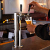 VEVOR Dual Taps Draft Beer Tower Dispenser, Stainless Steel Keg Beer Tower, Kegerator Tower Kit with Pre-Assembled Tubing and Self-Closing Faucet Shanks for Party, Bar, Pub, Restaurant