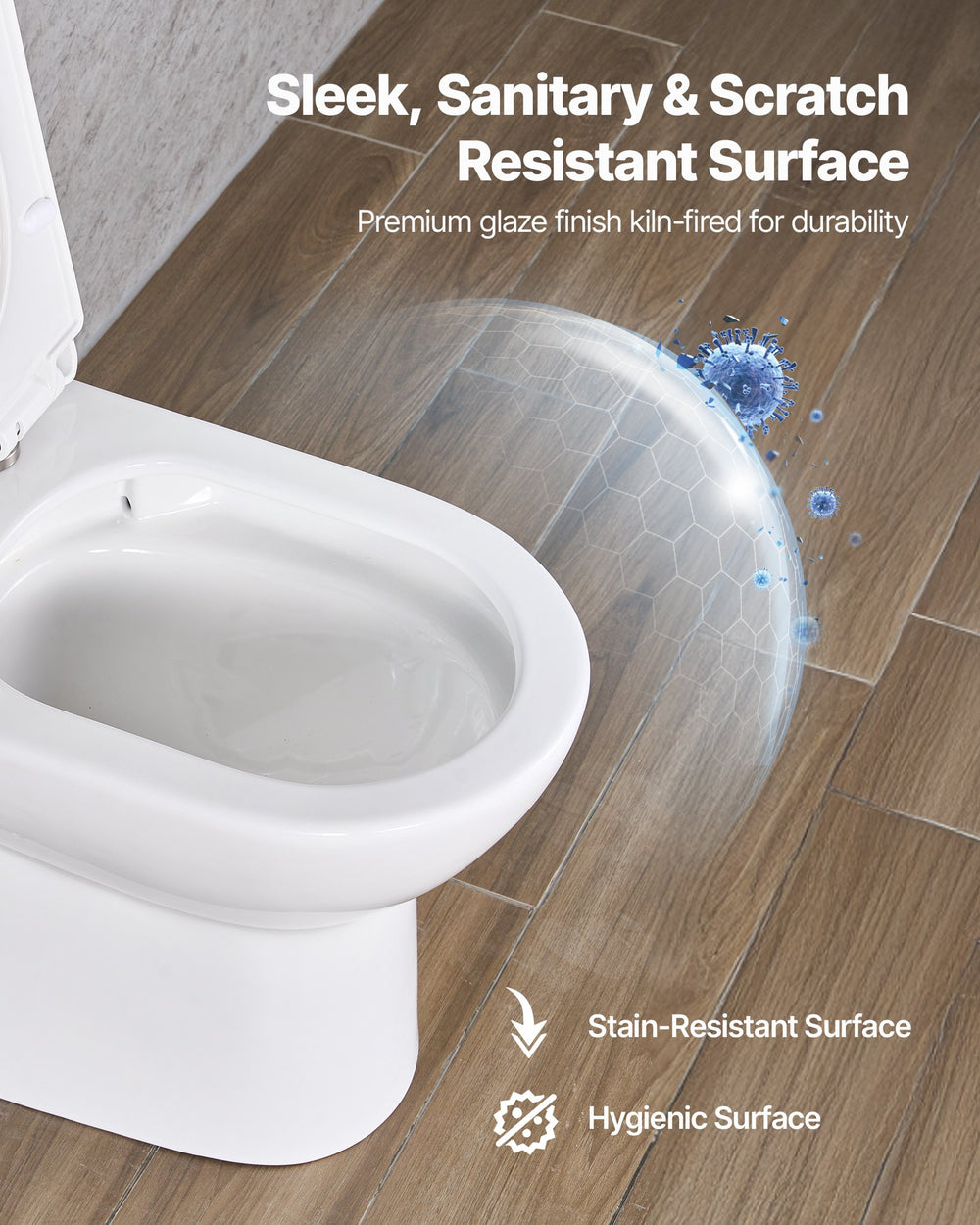 VEVOR one-piece elongated toilet - detail view 2
