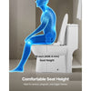 VEVOR One-Piece Toilet, Elongated Toilet Vortex Dual-Flush 1.1/1.6 GPF, Toilets for Bathroom with Comfortable Chair Seat, Standard Height, Easy-Clean Skirted Design, 12 inch Rough-In, White + Silver