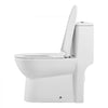 VEVOR One-Piece Toilet, Elongated Toilet Vortex Dual-Flush 1.1/1.6 GPF, Toilets for Bathroom with Comfortable Chair Seat, Standard Height, Easy-Clean Skirted Design, 12 inch Rough-In, White + Silver