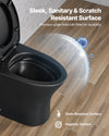 Premium glaze finish, stain-resistant and hygienic surface (VEVOR one-piece toilet)