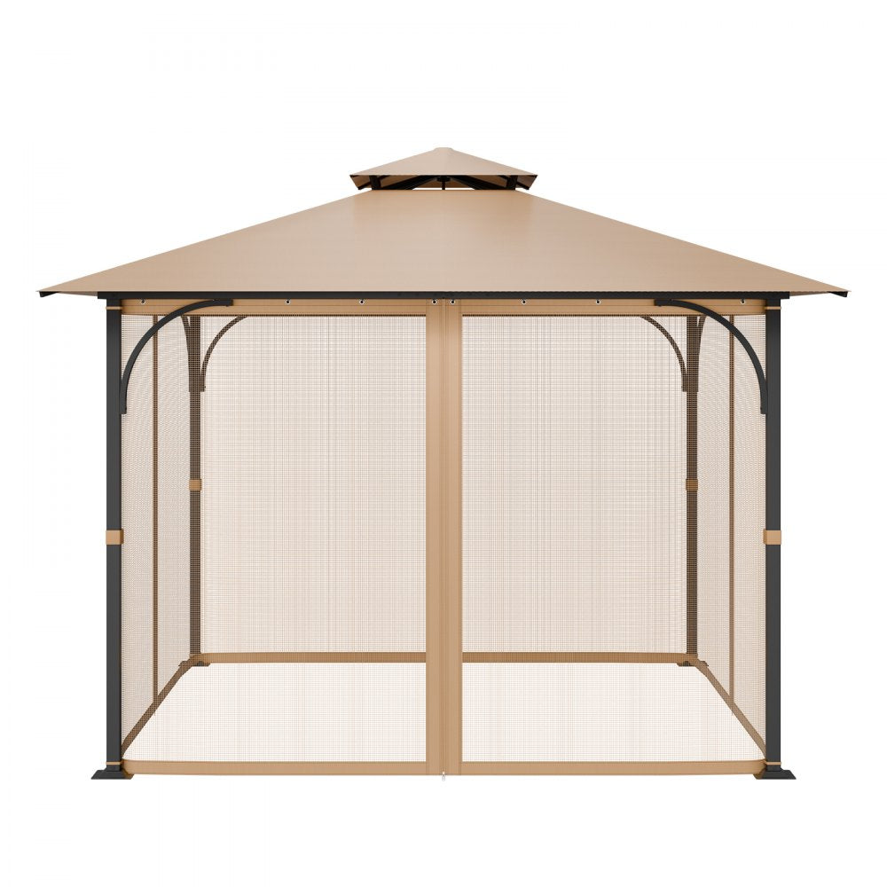 VEVOR Gazebo Netting Replacement, Fit Most 10 x 10 x 7 FT Gazebo Curtain, Outdoor Garden Net, 4-Panel Sidewall Mesh Net, Patio Midge Netting with Double Zipper, Canopy Screen (Netting Only)