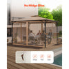 VEVOR Gazebo Netting Replacement, Fit Most 10 x 12 x 7.3 FT Gazebo, Outdoor Garden Gazebo Net, 4-Panel Sidewall Mesh Gazebo Curtain, Patio Midge Netting with Double Zipper, Canopy Screen (Netting Only)