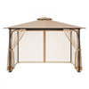VEVOR Gazebo Netting Replacement, Fit Most 10 x 12 x 7.3 FT Gazebo, Outdoor Garden Gazebo Net, 4-Panel Sidewall Mesh Gazebo Curtain, Patio Midge Netting with Double Zipper, Canopy Screen (Netting Only)