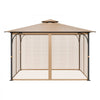 VEVOR Gazebo Netting Replacement, Fit Most 10 x 12 x 7.3 FT Gazebo, Outdoor Garden Gazebo Net, 4-Panel Sidewall Mesh Gazebo Curtain, Patio Midge Netting with Double Zipper, Canopy Screen (Netting Only)