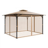 VEVOR Gazebo Netting Replacement, Fit Most 10 x 12 x 7.3 FT Gazebo, Outdoor Garden Gazebo Net, 4-Panel Sidewall Mesh Gazebo Curtain, Patio Midge Netting with Double Zipper, Canopy Screen (Netting Only)