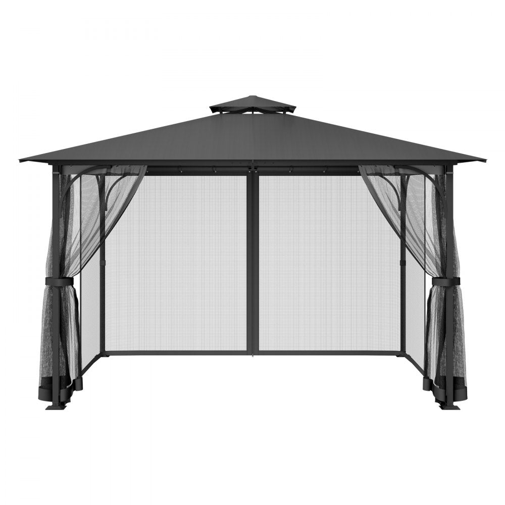 VEVOR Gazebo Netting Replacement, Fit Most 10 x 13 x 6.8 FT Gazebo Curtain, Outdoor Garden Net, 4-Panel Sidewall Mesh Net, Patio Midge Netting with Double Zipper, Canopy Screen (Netting Only)