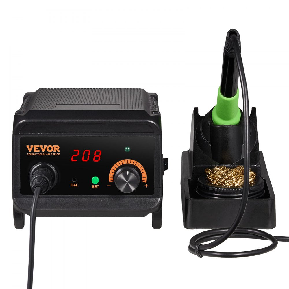 VEVOR Soldering Iron Station, 75W Digital Display Soldering Station Kit, 122°F- 932°F Temp Control & Built-in Transformer, Auto Standby & Sleep Mode, with 5 Soldering Tips, 10g Solder Wire, Tweezers